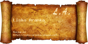 Lisko Aranka névjegykártya